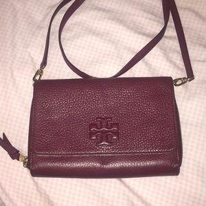 Tory Burch crossbody burgundy red handbag